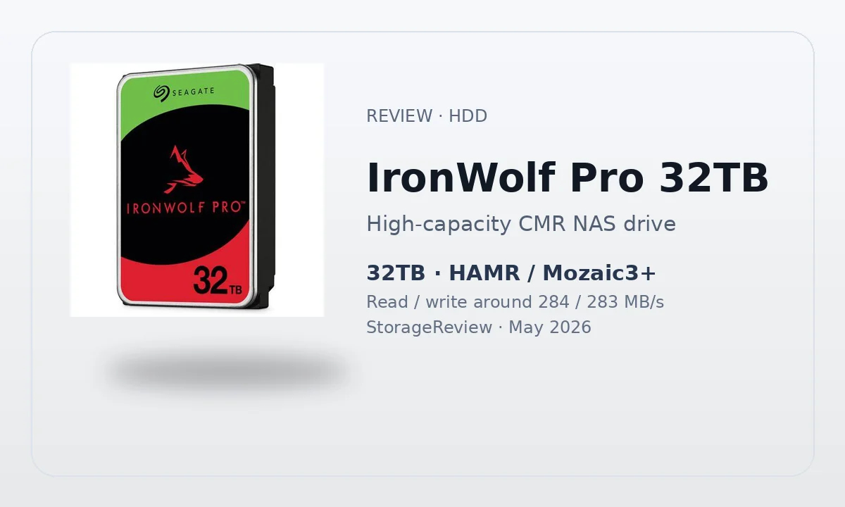 Seagate IronWolf Pro 32TB ในห้องทดสอบ StorageReview